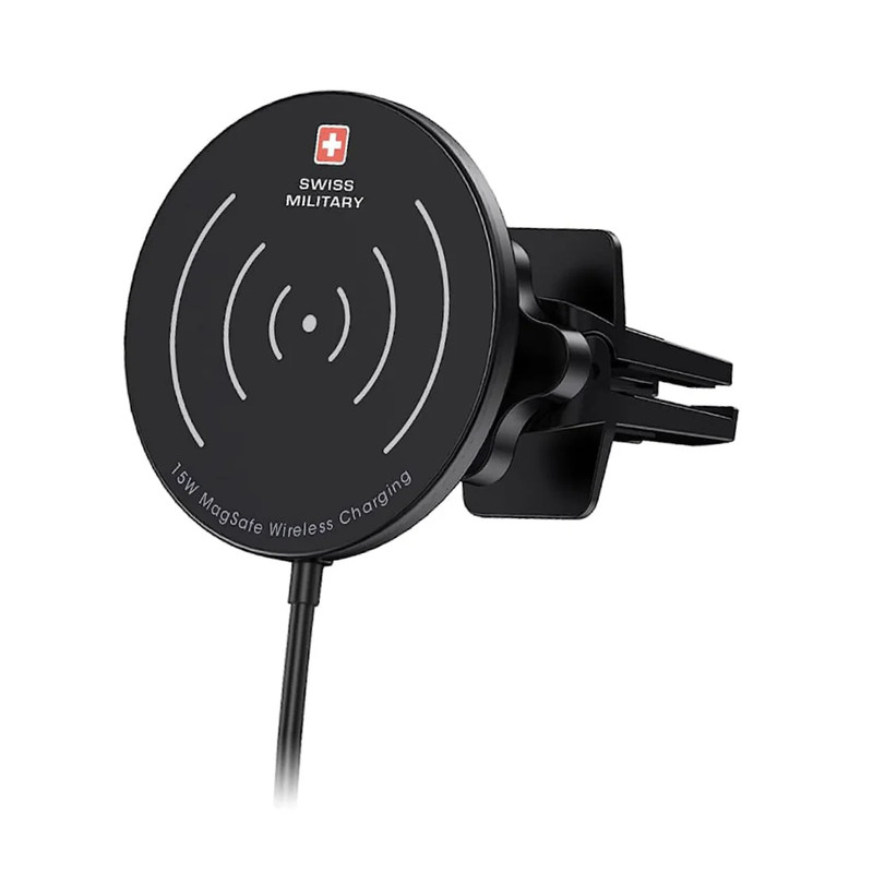 Swiss Military MagSafe 15W Car Charger - Black - شاحن